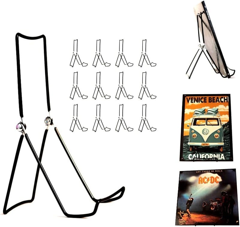 KINGDOM SOLUTIONS MADE IN USA 12-Pack Sturdy & Durable Adjustable Metal Easels to Display Books  Frames  Comics  Plates & More - Unique on the Market - Image 1